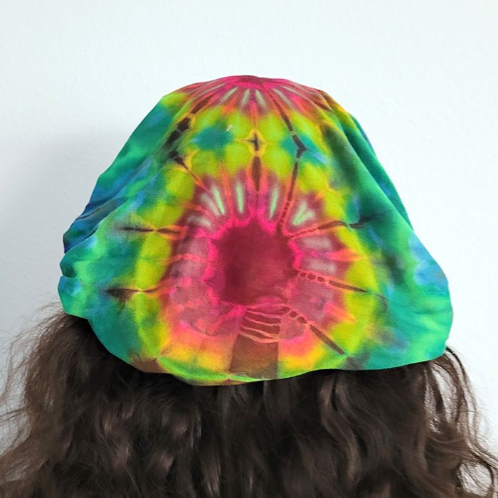 Boho Tie-dye Headband, Color Print: Festive Multi
