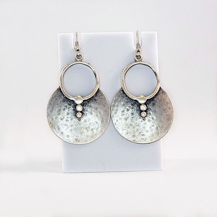 Spherical Zamak Silver Earring