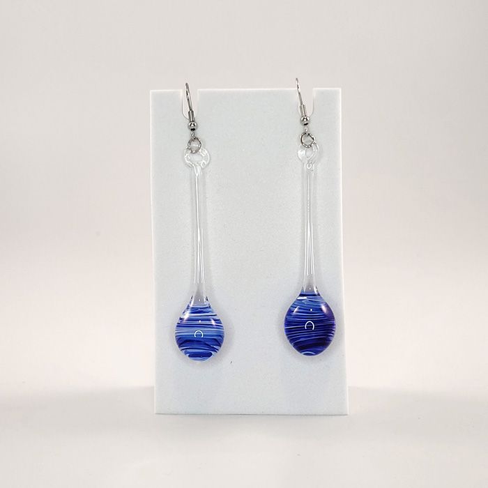 Venice Glass Tear Drop Earrings, Glass Color: Blue