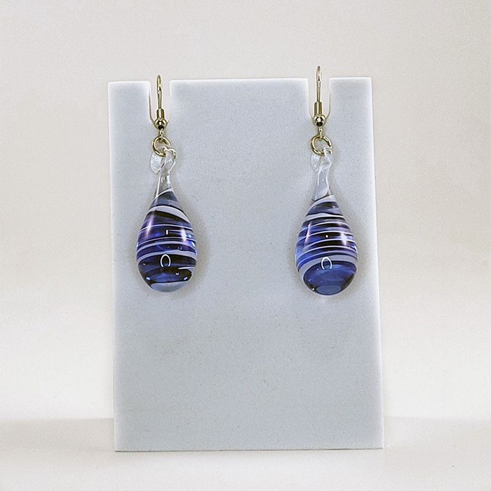 Venice Glass Dew Drop Earrings, Glass Color: Blue