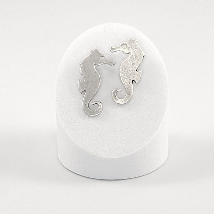 Seahorse Zamak Silver Earring