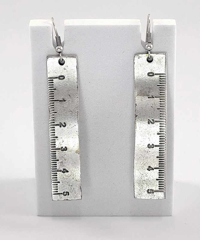 Ruler Silver Earring