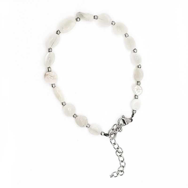 Snow White Sterling Quartz Bracelet