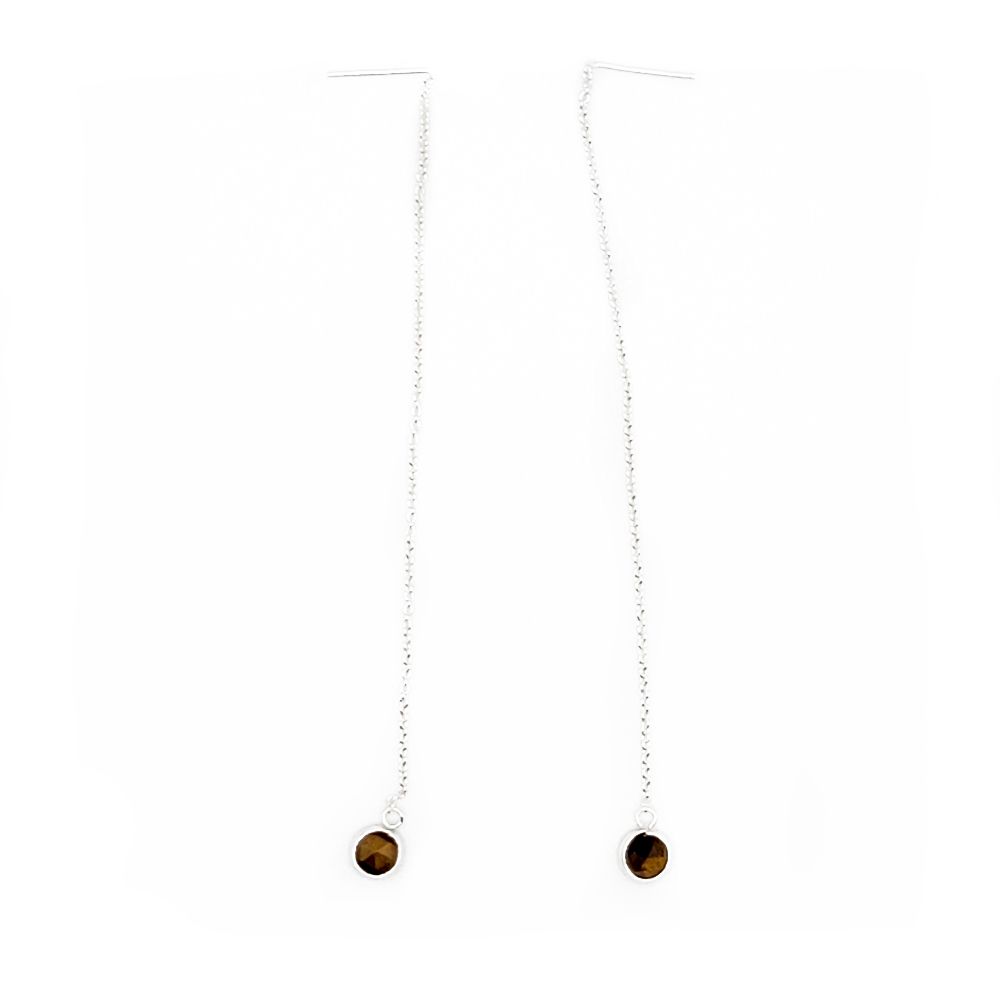 Flow Sterling Earrings - Tiger's Eye