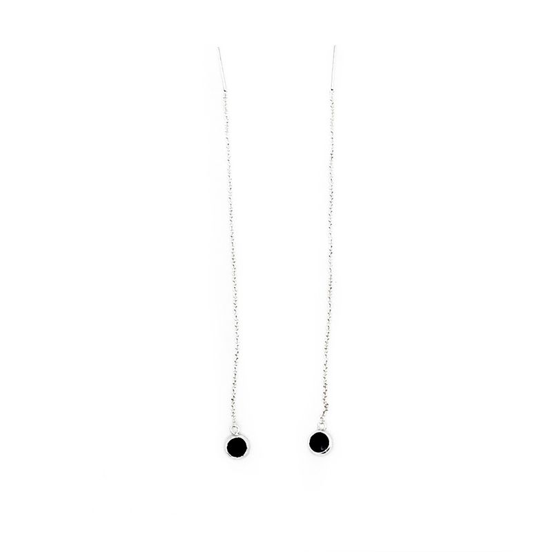 Flow Sterling Earrings - Obsidian