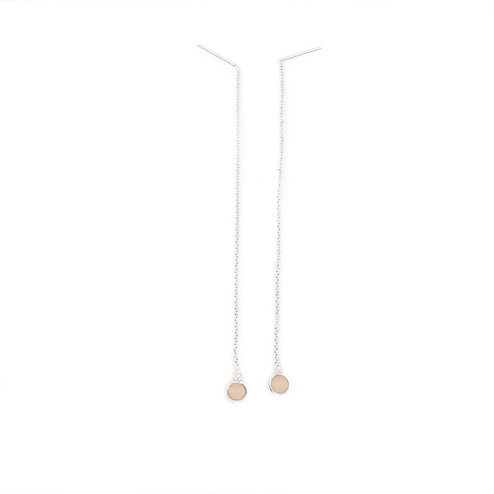 Flow Sterling Earrings - Peach Moonstone