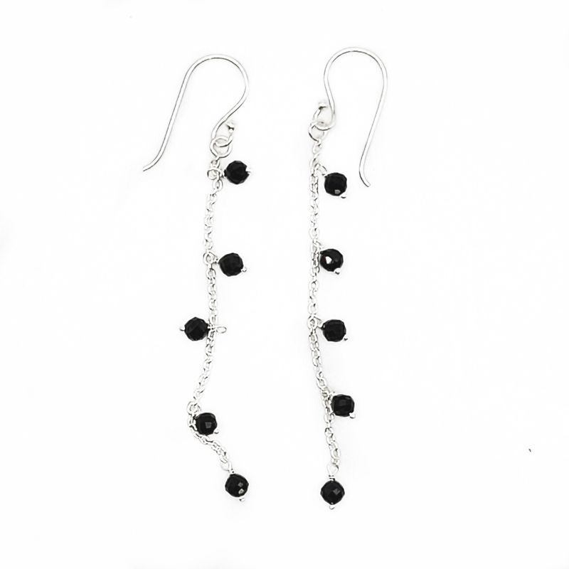 Wanderer Sterling Earrings - Obsidian