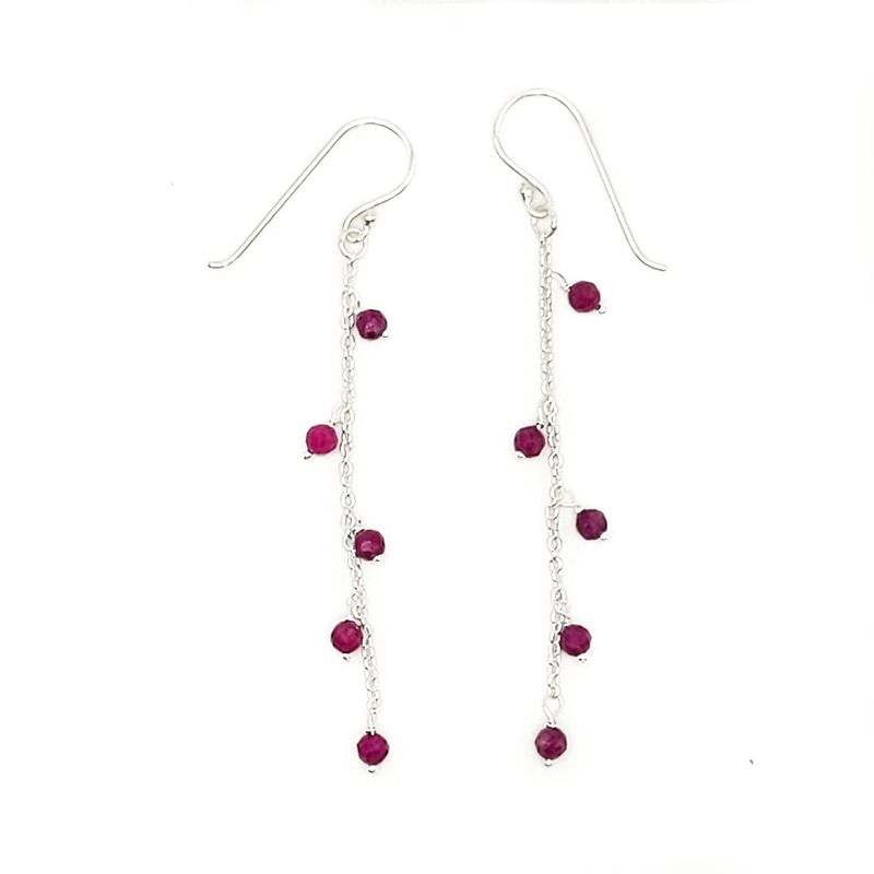 Wanderer Sterling Earrings - Garnet
