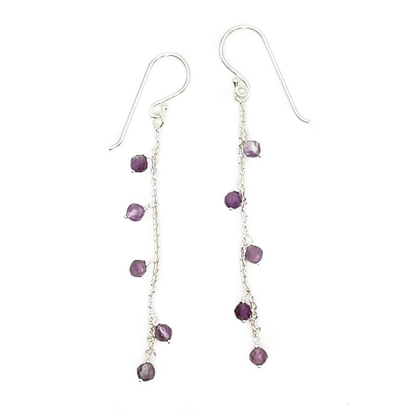 Wanderer Sterling Earrings - Amethyst