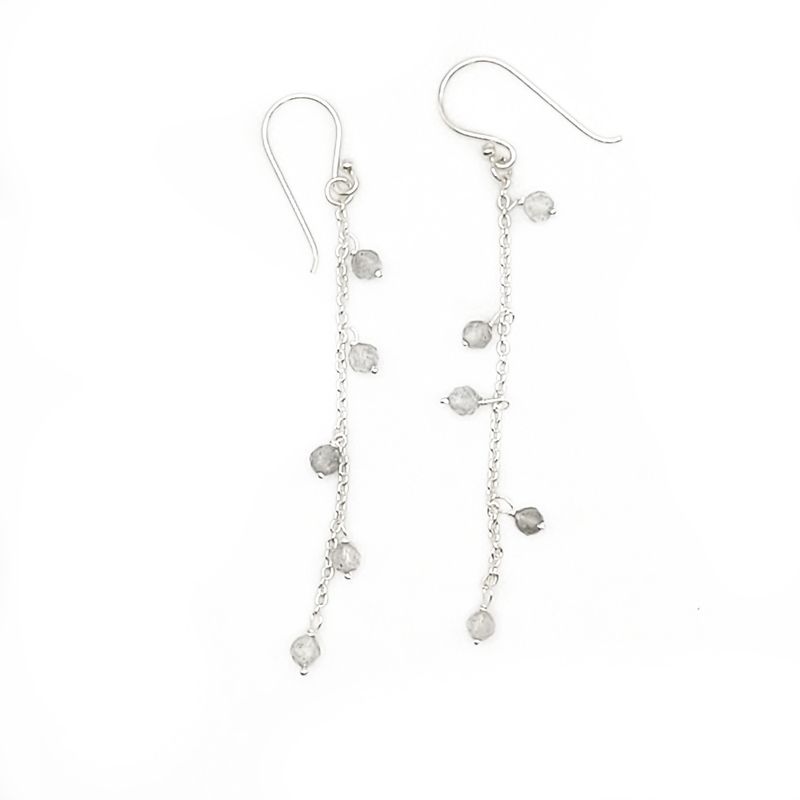 Wanderer Sterling Earrings - Clear Quartz