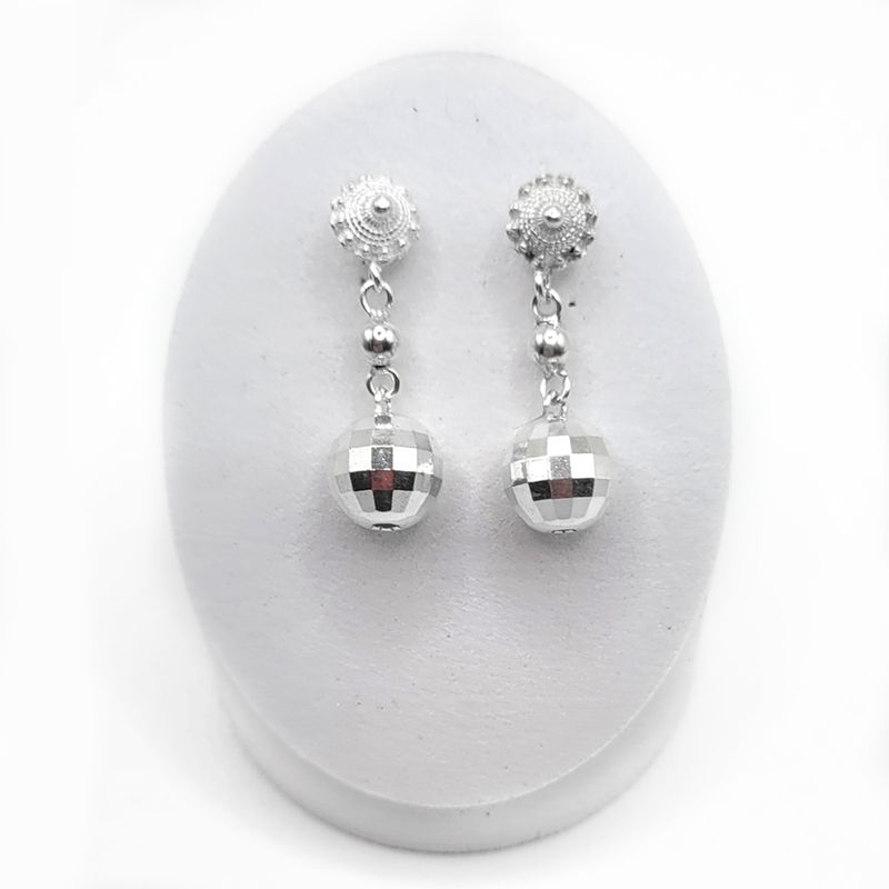 Mirror Ball Sterling Earrings