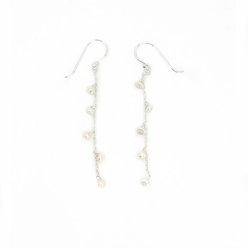 Wanderer Sterling Earrings - Pearls