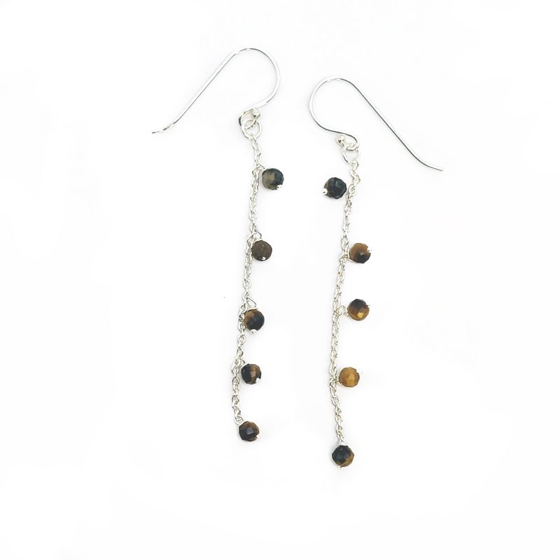 Wanderer Sterling Earrings - Tiger's Eye