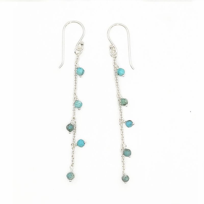 Wanderer Sterling Earrings - Green Aventurine