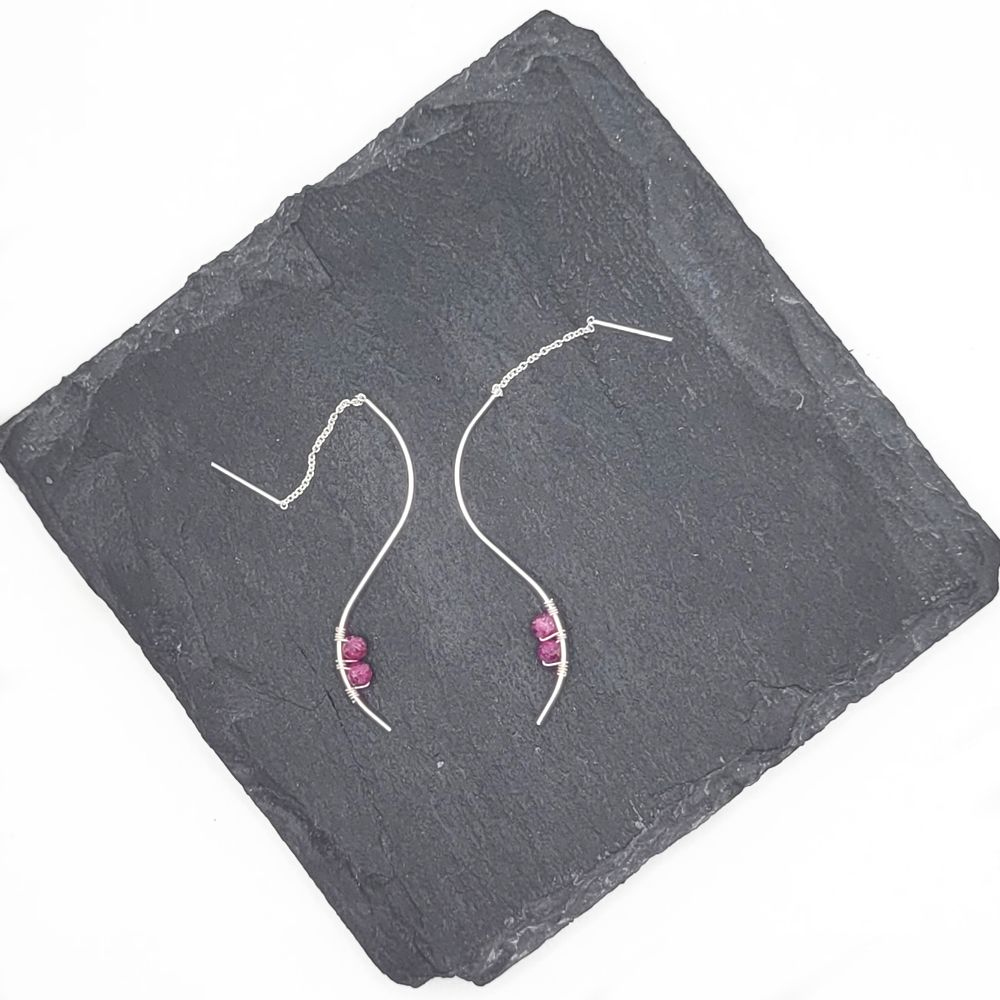 Curve Sterling Earrings - Amethyst Curve Sterling Earrings - Amethyst