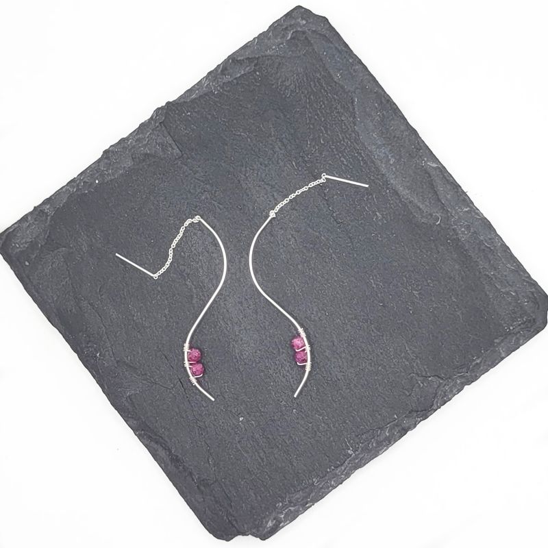 Curve Sterling Earrings - Amethyst