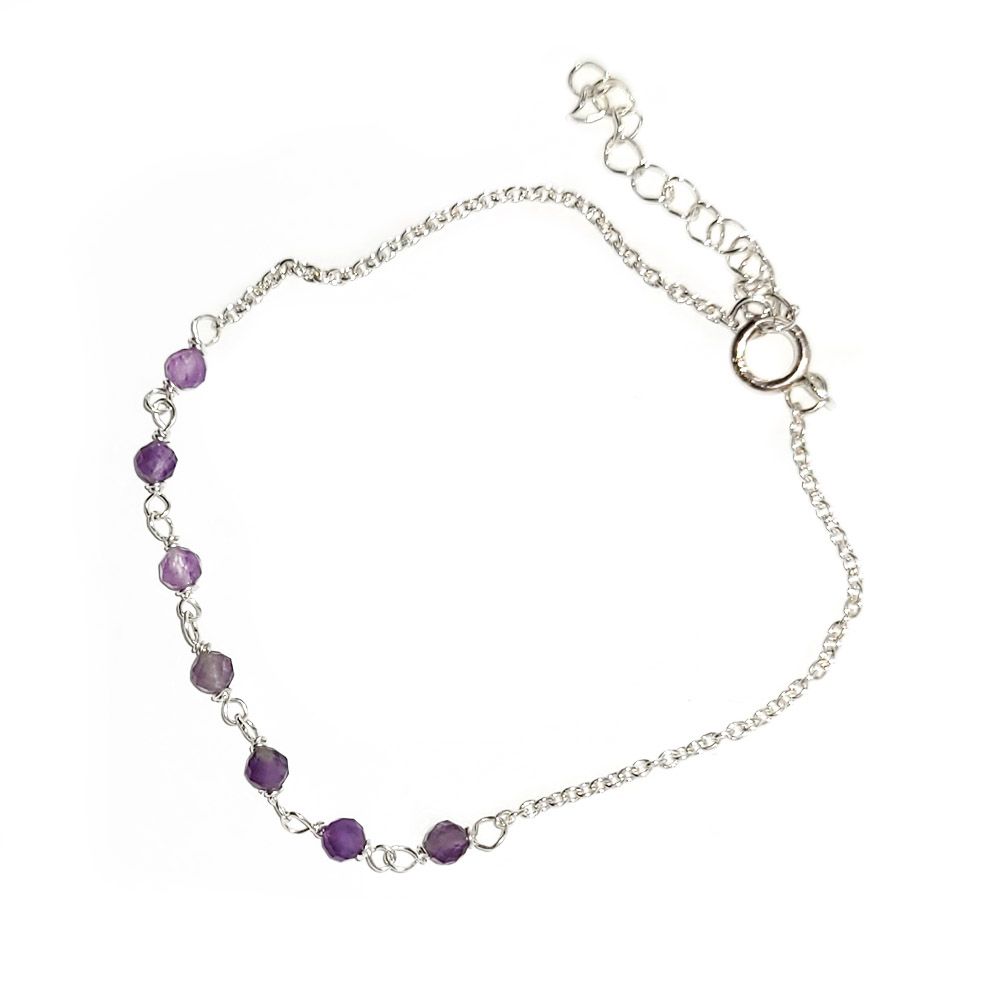 Sterling Amethyst Gemstone Bracelet Sterling Amethyst Gemstone Bracelet