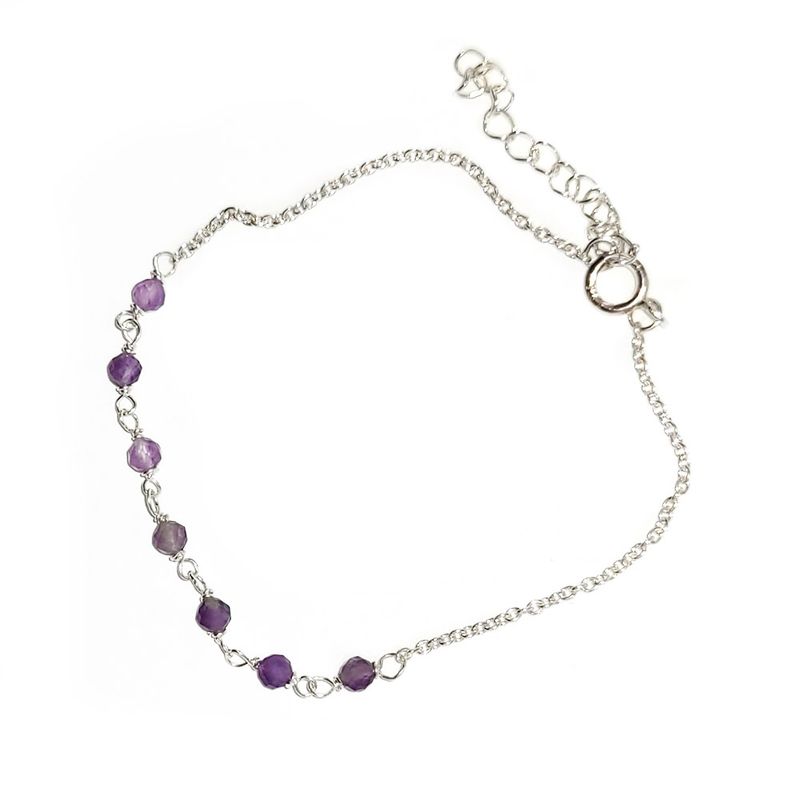 Sterling Amethyst Gemstone Bracelet