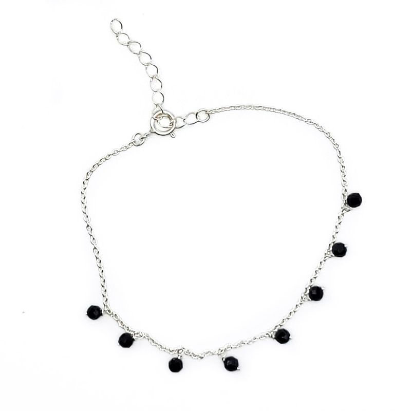 Sterling Obsidian Gemstone Bracelet