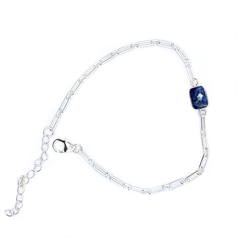 Sterling Silver Links Bracelet - Lapis Lazuli