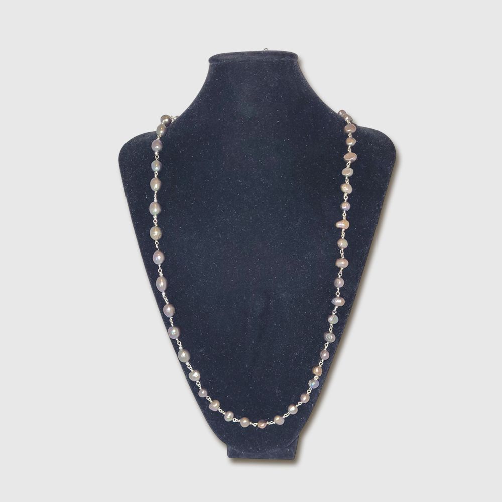 Midnight Tide Drift Pearl Necklace