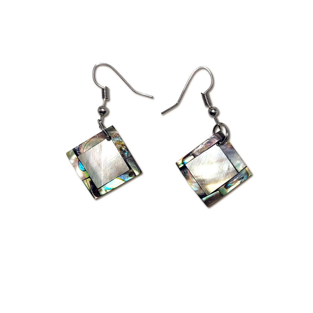 Ocean Tile Shell Earrings