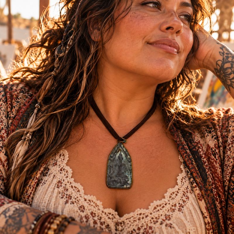 Buddhist Necklace - Copper Arch