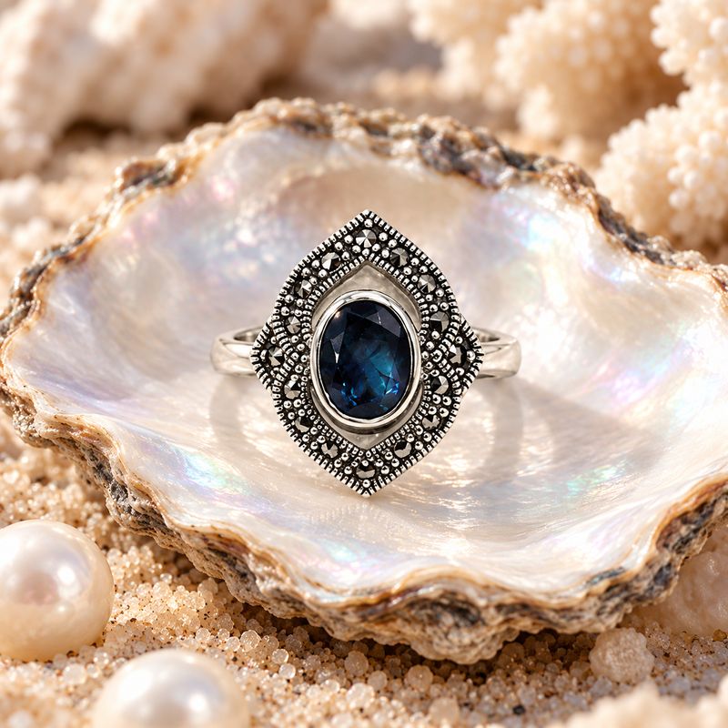 Midnight Marquise Ring - Size 9