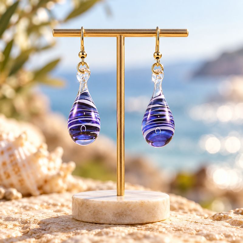 Venice Glass Dew Drop Earrings