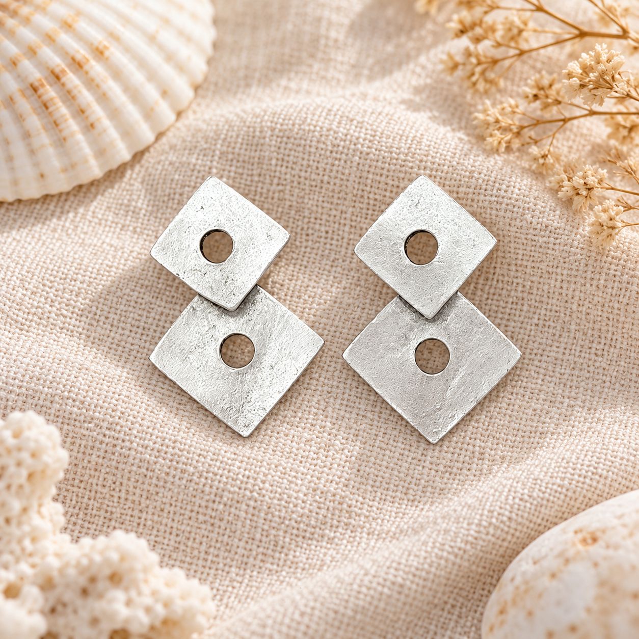 Rhombus Ottoman Silver Earring