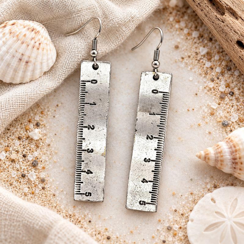 Ruler Silver Earring