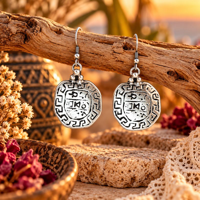 Coin Ottoman Silver Earring