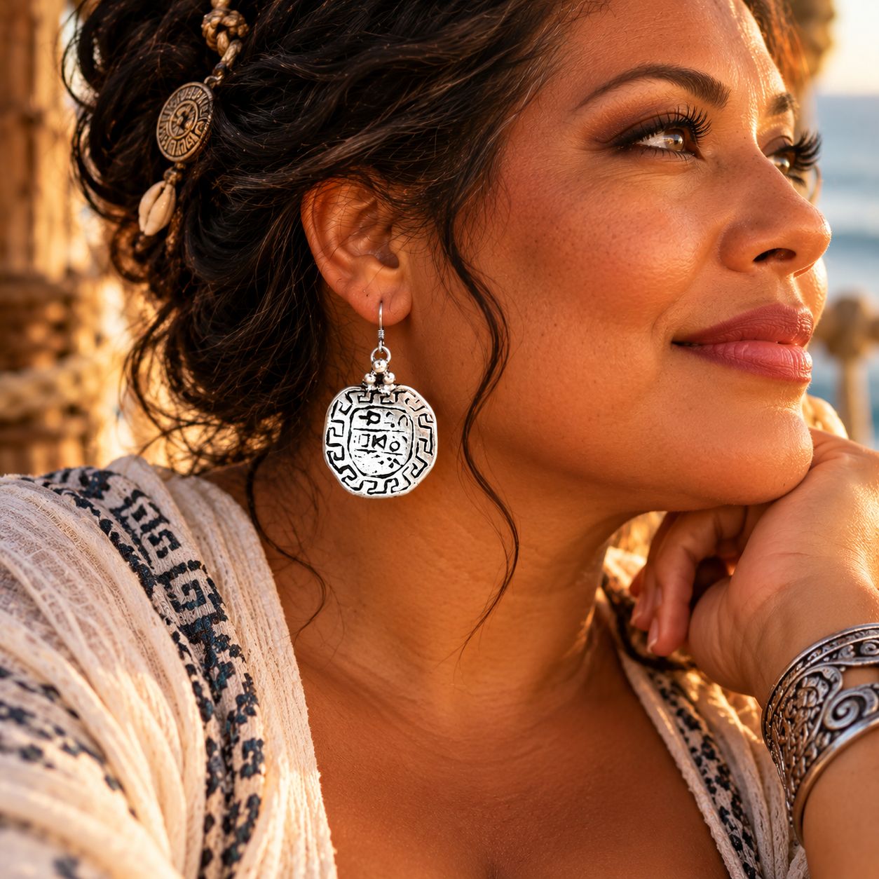 Coin Ottoman Silver Earring