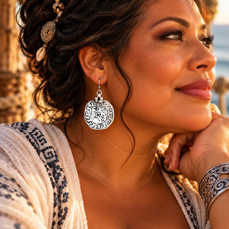 Coin Ottoman Silver Earring