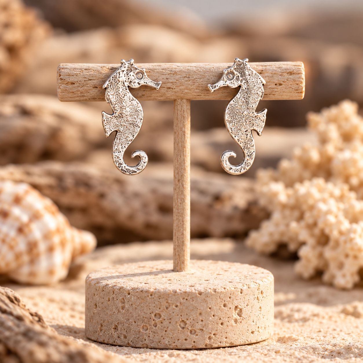 Seahorse Silver Earring