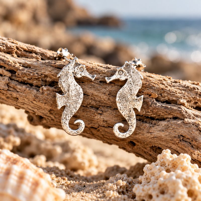 Seahorse Silver Earring