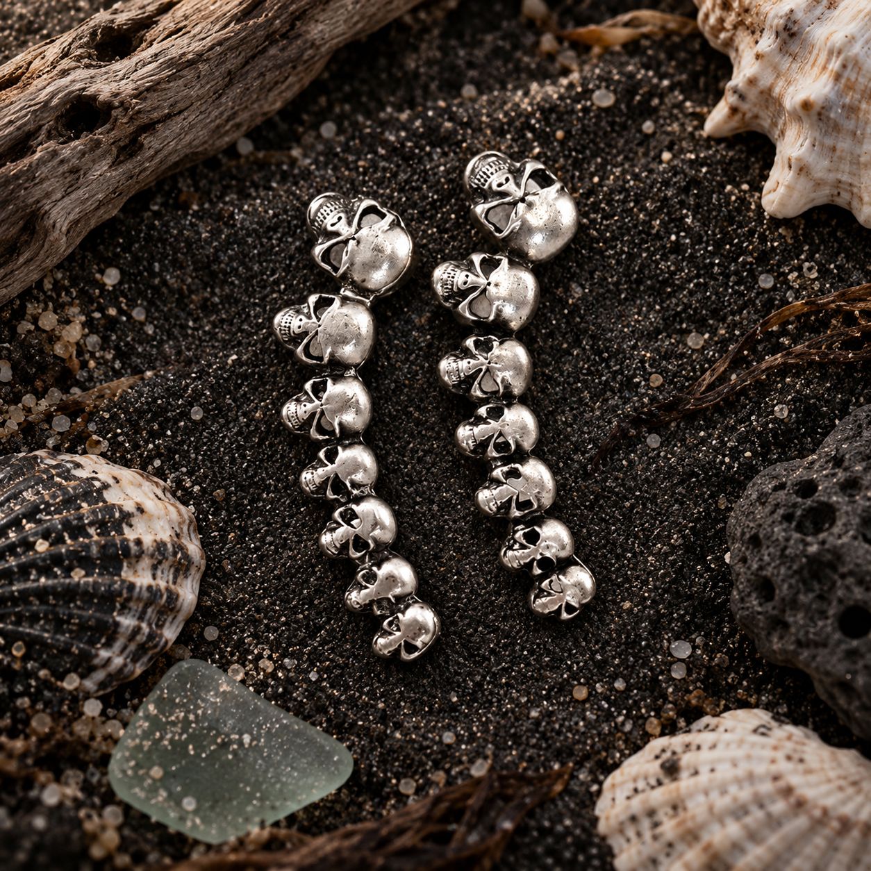Skulls Silver Earring Skulls Silver Earring