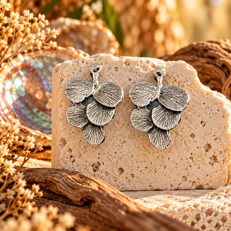 Ginkgo Silver Earring