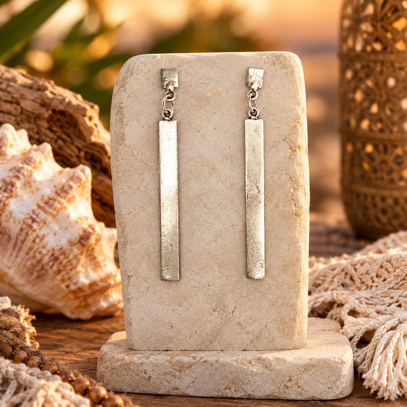 Bar Silver Earring