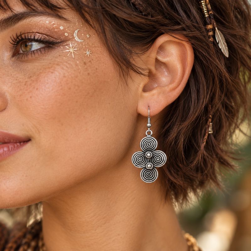 Spiral Ottoman Silver Earring