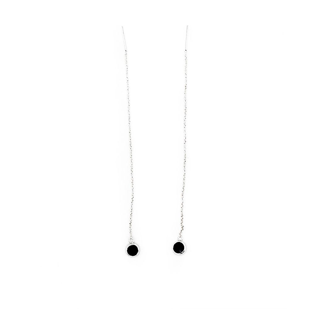 Flow Sterling Earrings - Obsidian