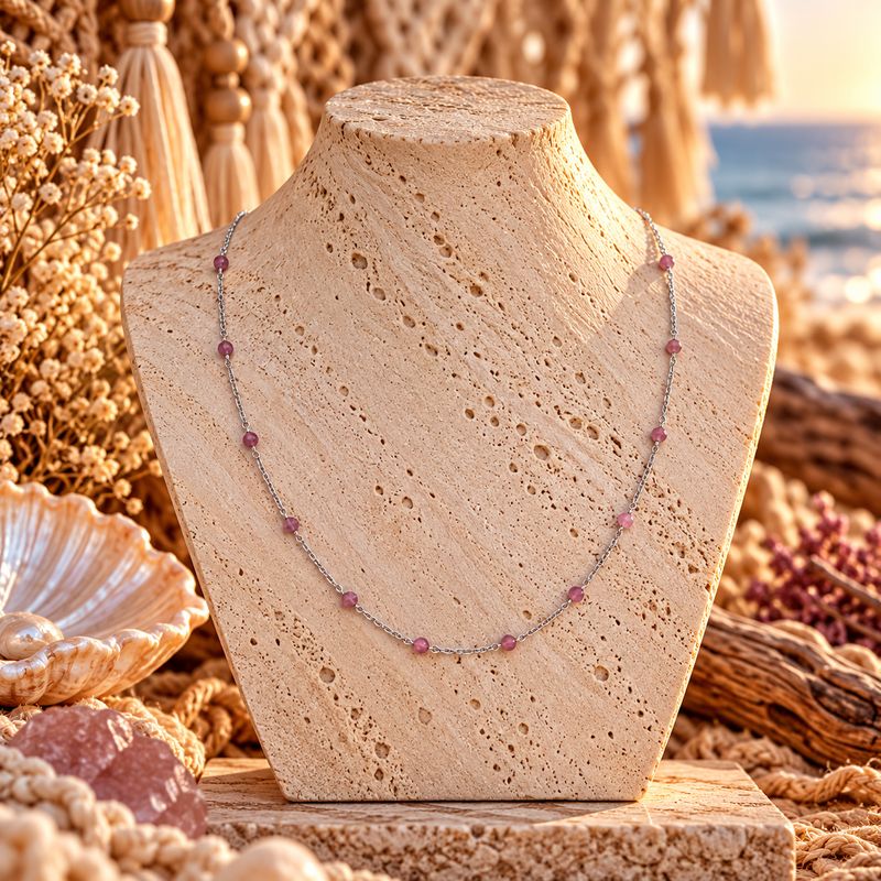 Wanderer Sterling Necklace - Garnet
