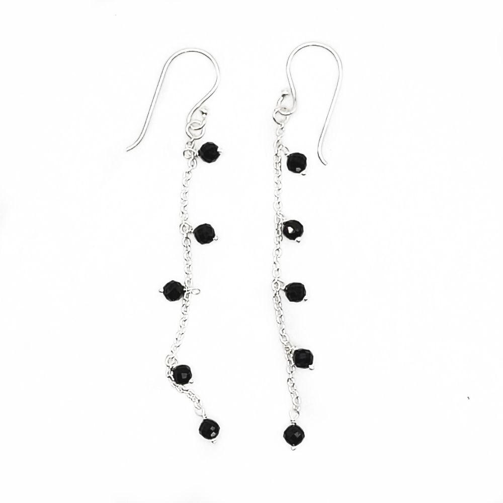 Wanderer Sterling Earrings - Obsidian