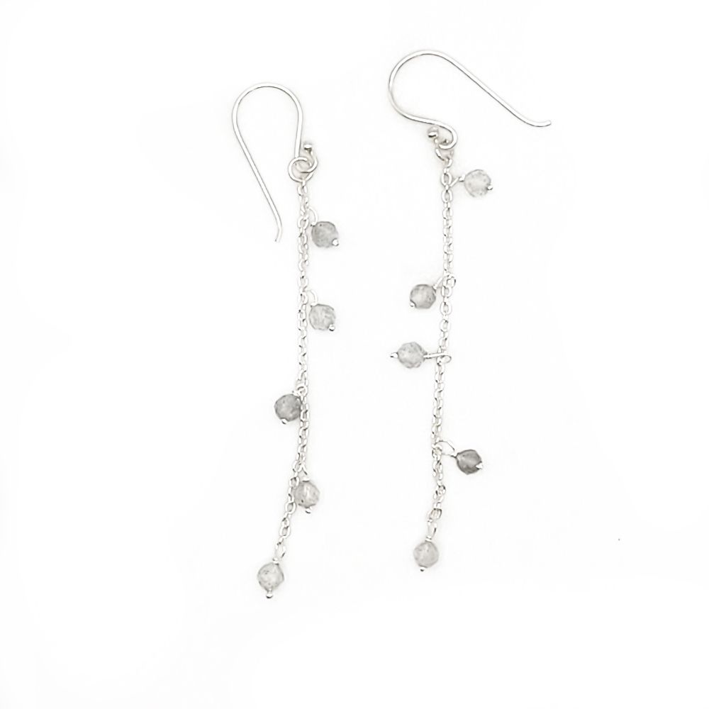 Wanderer Sterling Earrings - Clear Quartz