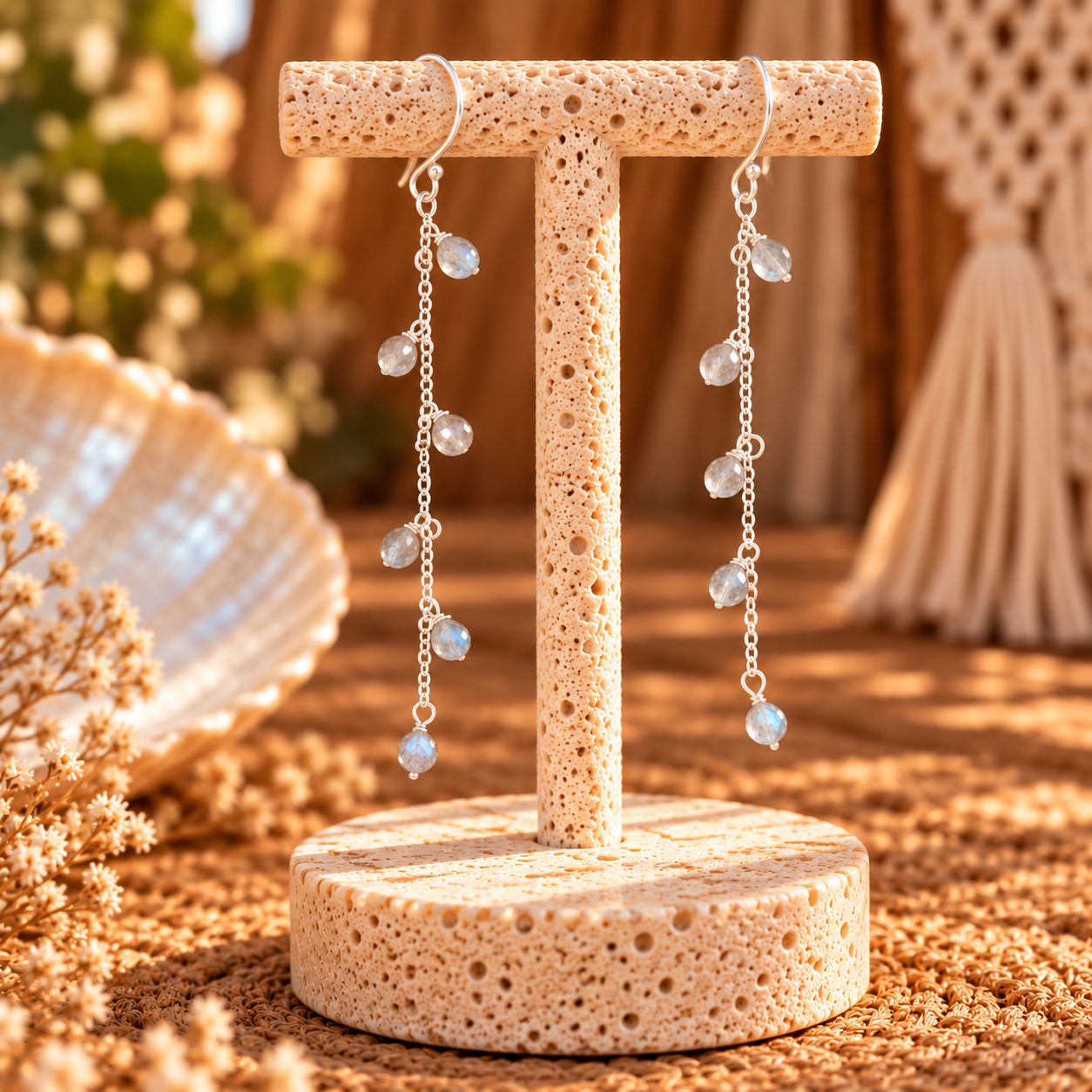 Wanderer Sterling Earrings - Clear Quartz