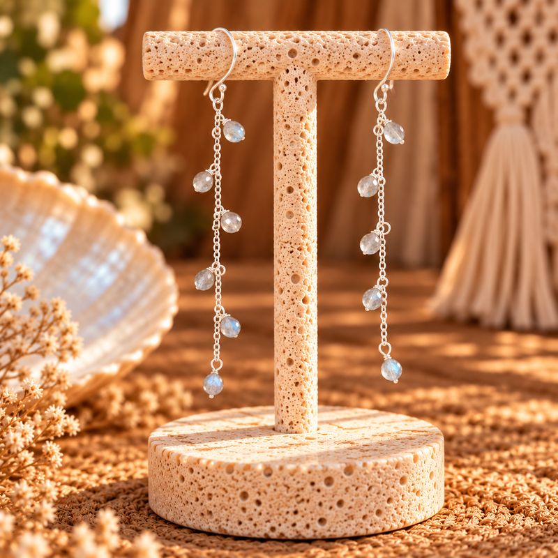 Wanderer Sterling Earrings - Clear Quartz