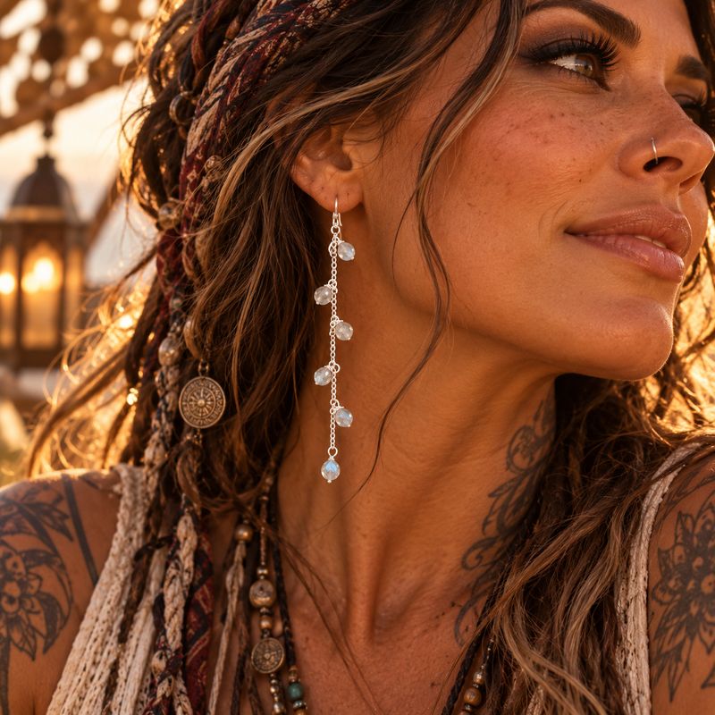 Wanderer Sterling Earrings - Clear Quartz