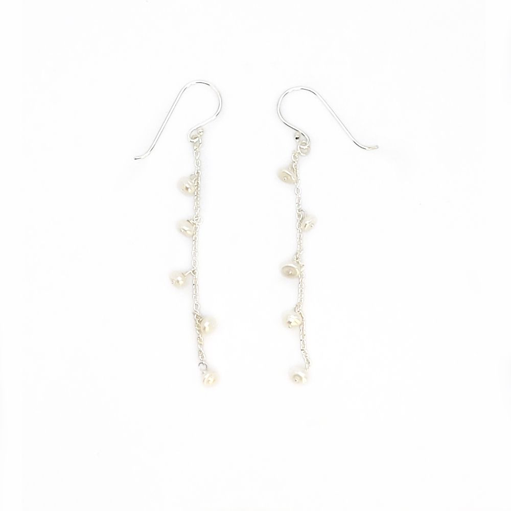 Wanderer Sterling Earrings - Pearls