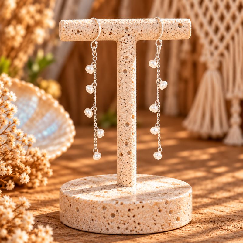 Wanderer Sterling Earrings - Pearls