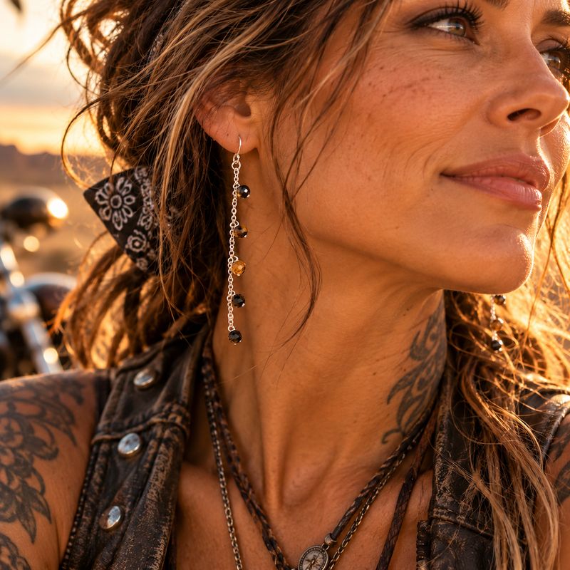 Wanderer Sterling Earrings - Tiger's Eye